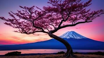 japan zen landscape panorama view photography Sakura flowers pagoda peace silence tower wall photo