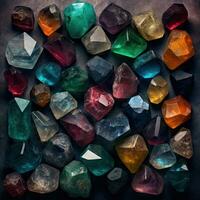 raw crystals jewel perfectly connected photo pattern poster decor wallpaper design colorful