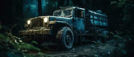 jeep truck military car post apocalypse landscape game wallpaper photo art illustration rust