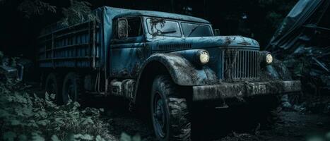 jeep truck military car post apocalypse landscape game wallpaper photo art illustration rust