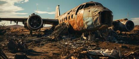 big war plane military post apocalypse landscape war game wallpaper photo art illustration rust