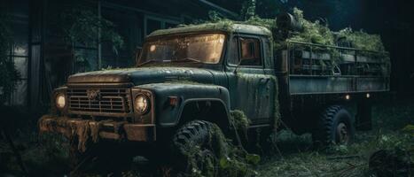 jeep truck military car post apocalypse landscape game wallpaper photo art illustration rust