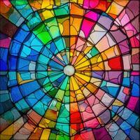 stained glass mosaic colorful palette background fashion hindu vibrant figure dust makeup drawing photo