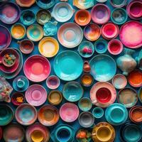 plates hobby rainbow colorful palette background fashion vibrant figure makeup photography photo