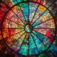 stained glass mosaic colorful palette background fashion hindu vibrant figure dust makeup drawing photo