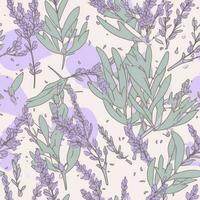 purple lavender flowers seamless pattern floral scrapbooking sheet design pastel print painting photo