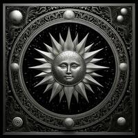 plata místico cosmos Brújula planeta tarot tarjeta constelación navegación zodíaco ilustración foto