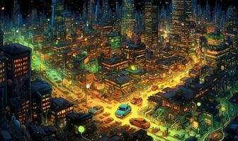 night city futuristic street landscape city mystic poster alien steampunk wallpaper fantastic photo