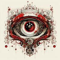 big eye abstract illustration tattoo industrial poster art geometric vector steampunk photo