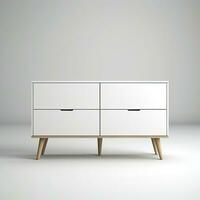 chest drawer dresser modern Scandinavian interior furniture minimalism wood light studio photo