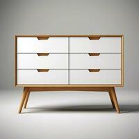 chest drawer dresser modern Scandinavian interior furniture minimalism wood light studio photo