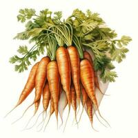 carrot detailed watercolor painting fruit vegetable clipart botanical realistic illustration photo