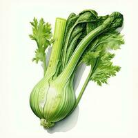 fennel celery detailed watercolor painting fruit vegetable clipart botanical realistic illustration photo