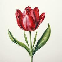 tulip detailed watercolor painting fruit vegetable clipart botanical realistic illustration photo