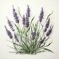 lavanda detallado acuarela pintura Fruta vegetal clipart botánico realista ilustración foto