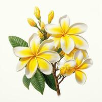 plumeria detailed watercolor painting fruit vegetable clipart botanical realistic illustration photo