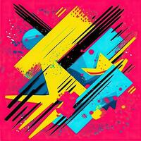 expressive graffiti neon artistic playful illustration design print geometric acid shapes style photo