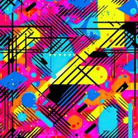 expressive graffiti neon artistic playful illustration design print geometric acid shapes style photo