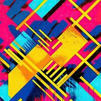 expressive graffiti neon artistic playful illustration design print geometric acid shapes style photo