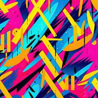 expressive graffiti neon artistic playful illustration design print geometric acid shapes style photo