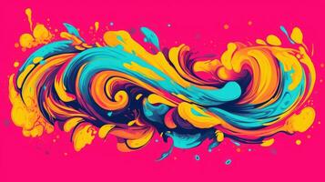 expressive graffiti neon artistic playful illustration design print geometric acid shapes style photo