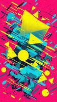 expressive graffiti neon artistic playful illustration design print geometric acid shapes style photo