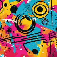 expressive graffiti neon artistic playful illustration design print geometric acid shapes style photo