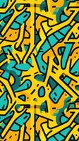 expressive graffiti neon artistic playful illustration design print geometric acid shapes style photo