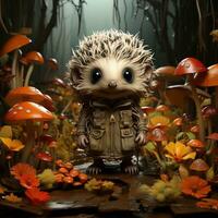 hedgehog mysterious fantasy dark illustration creepy painting magic drawing book artwork photo