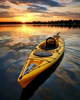 meditation boating kayak water silence freedom landscape peaceful morning rowing isolated photo