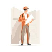 foreman designer flat vector clipart illustration website style profession isolated job work photo