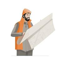 foreman designer flat vector clipart illustration website style profession isolated job work photo