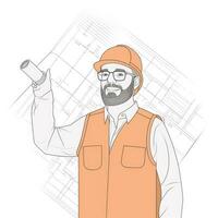 foreman designer flat vector clipart illustration website style profession isolated job work photo