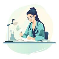 medic doctor flat vector clipart illustration website style profession job isolated collection photo