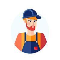 repairman technician flat vector clipart illustration website style profession job isolated photo