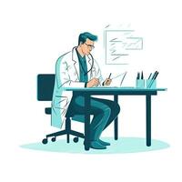 medic doctor flat vector clipart illustration website style profession job isolated collection photo