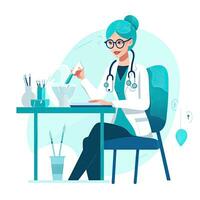 medic doctor flat vector clipart illustration website style profession job isolated collection photo