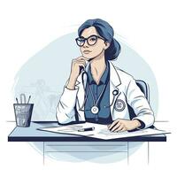 medic doctor flat vector clipart illustration website style profession job isolated collection photo