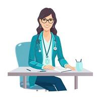 medic doctor flat vector clipart illustration website style profession job isolated collection photo