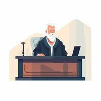 judge lawyer flat vector clipart illustration website style profession job isolated collection photo