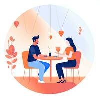 romantic together flat vector clipart illustration website style profession job isolated photo
