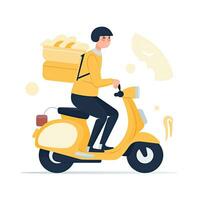 delivery courier flat vector clipart illustration website style profession isolated collection photo
