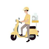 delivery courier flat vector clipart illustration website style profession isolated collection photo