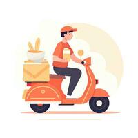 delivery courier flat vector clipart illustration website style profession isolated collection photo