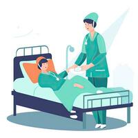 nurse medic flat vector clipart illustration website style profession job isolated collection photo