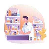 scientist laboratory flat vector clipart illustration website style profession job isolated photo