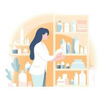 scientist laboratory flat vector clipart illustration website style profession job isolated photo