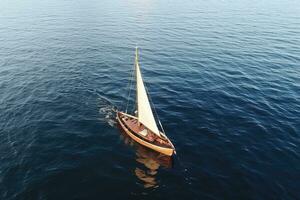 yacht boat sea sailing wind speed navigation freedom relaxation flow romantic photography aerial photo