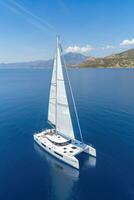 yacht boat sea sailing wind speed navigation freedom relaxation flow romantic photography aerial photo