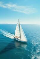 yacht boat sea sailing wind speed navigation freedom relaxation flow romantic photography aerial photo